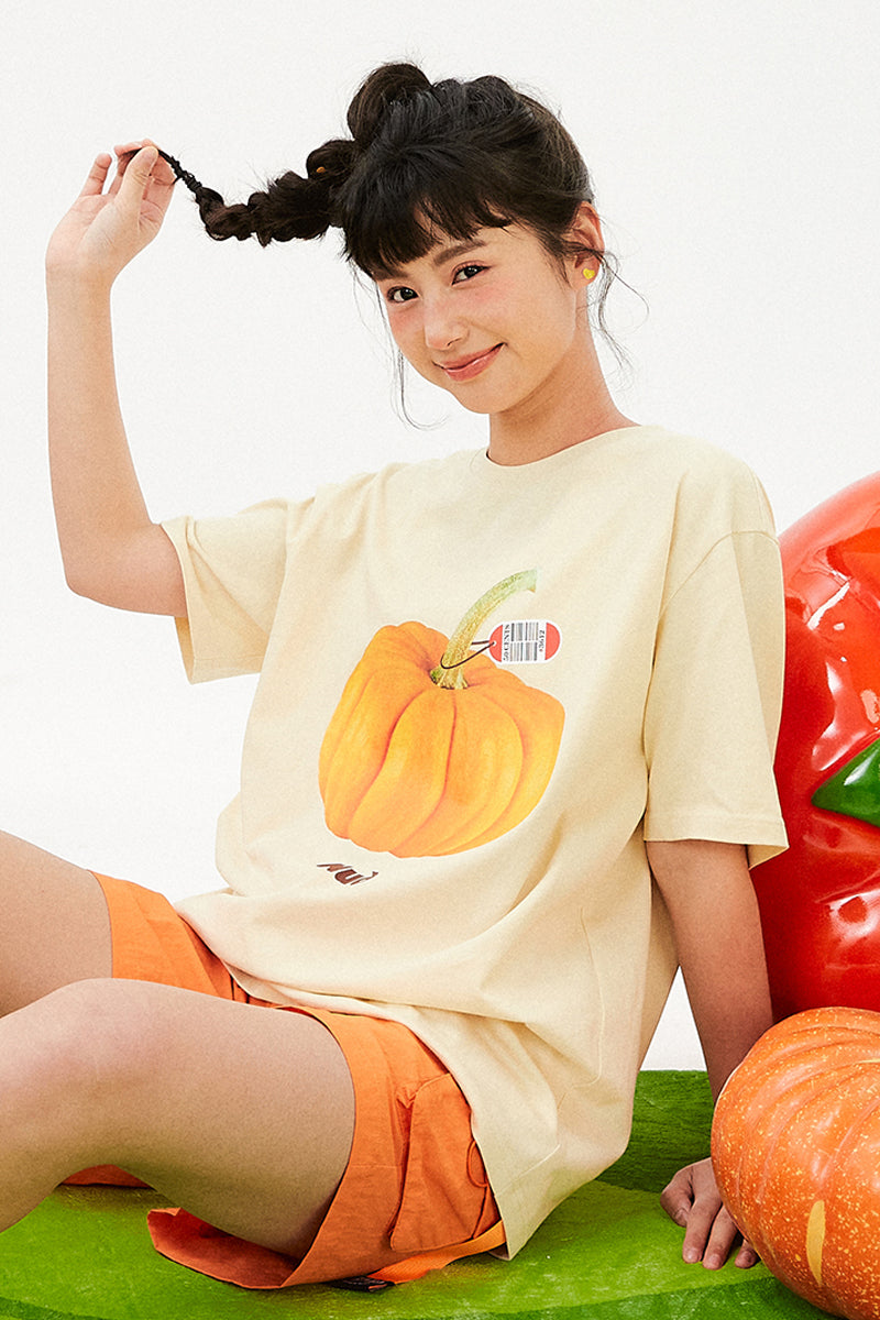 Lucky Brand T Shirt Womens XL Orange Fruit Bird Print Tropical